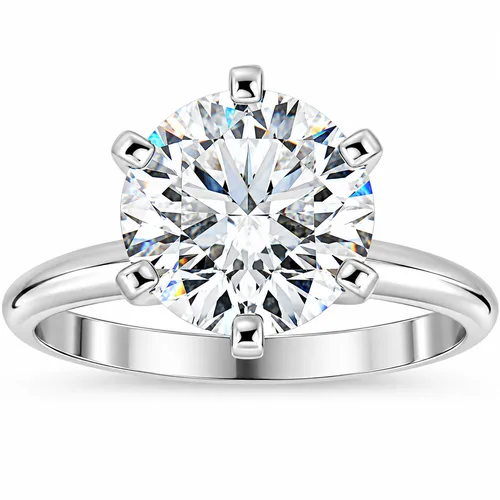 Certified 3 ct Diamond Solitaire Platinum Engagement Ring Lab Grown by Bliss Diamond