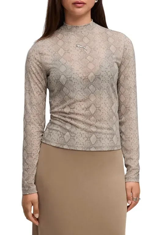 AOP Snake Print Mesh Long Sleeve T-Shirt by PUMA