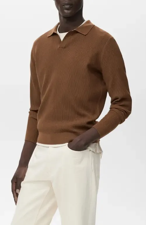 Johnny Collar Rib Polo Sweater by MANGO