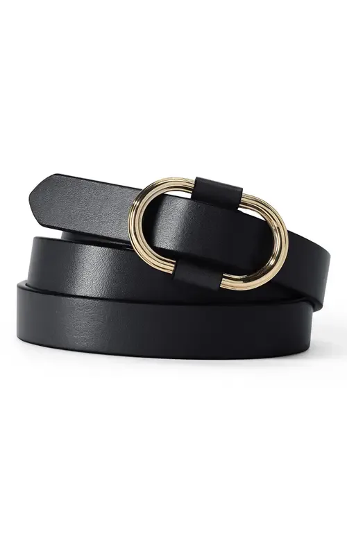 Adjustable Skinny Leather Belt by Lands' End