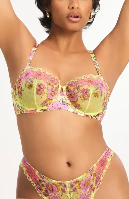 Mod Poppy Unlined Lace Balconette Bra by SAVAGE X FENTY