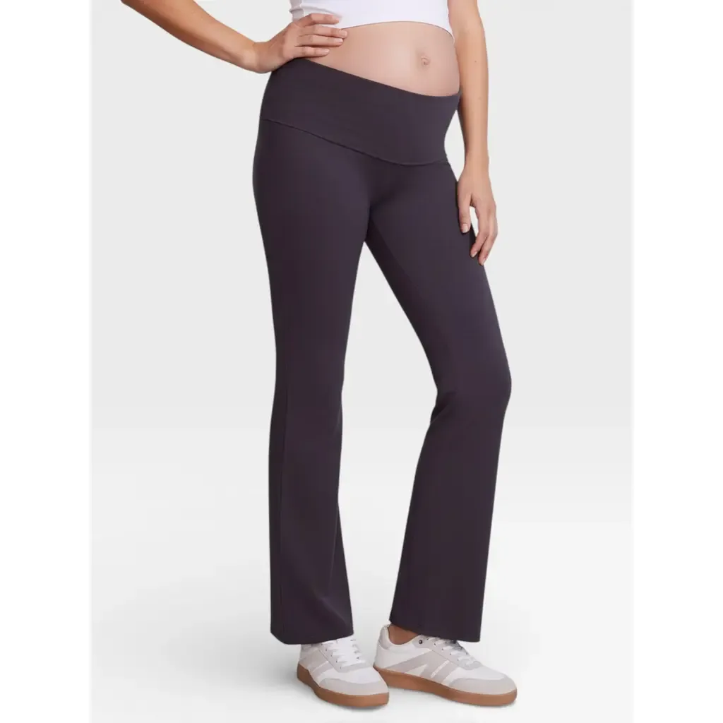 Roll Over Waistband Flare Legging by MOTHERHOOD MATERNITY