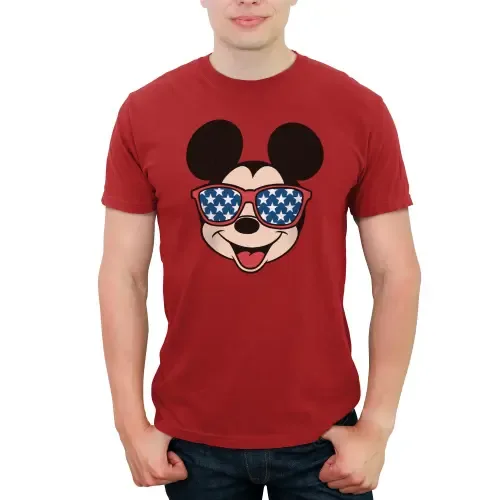 Stars Sunglasses Mickey Face Short Sleeve Graphic T-Shirt by Mickey & Friends