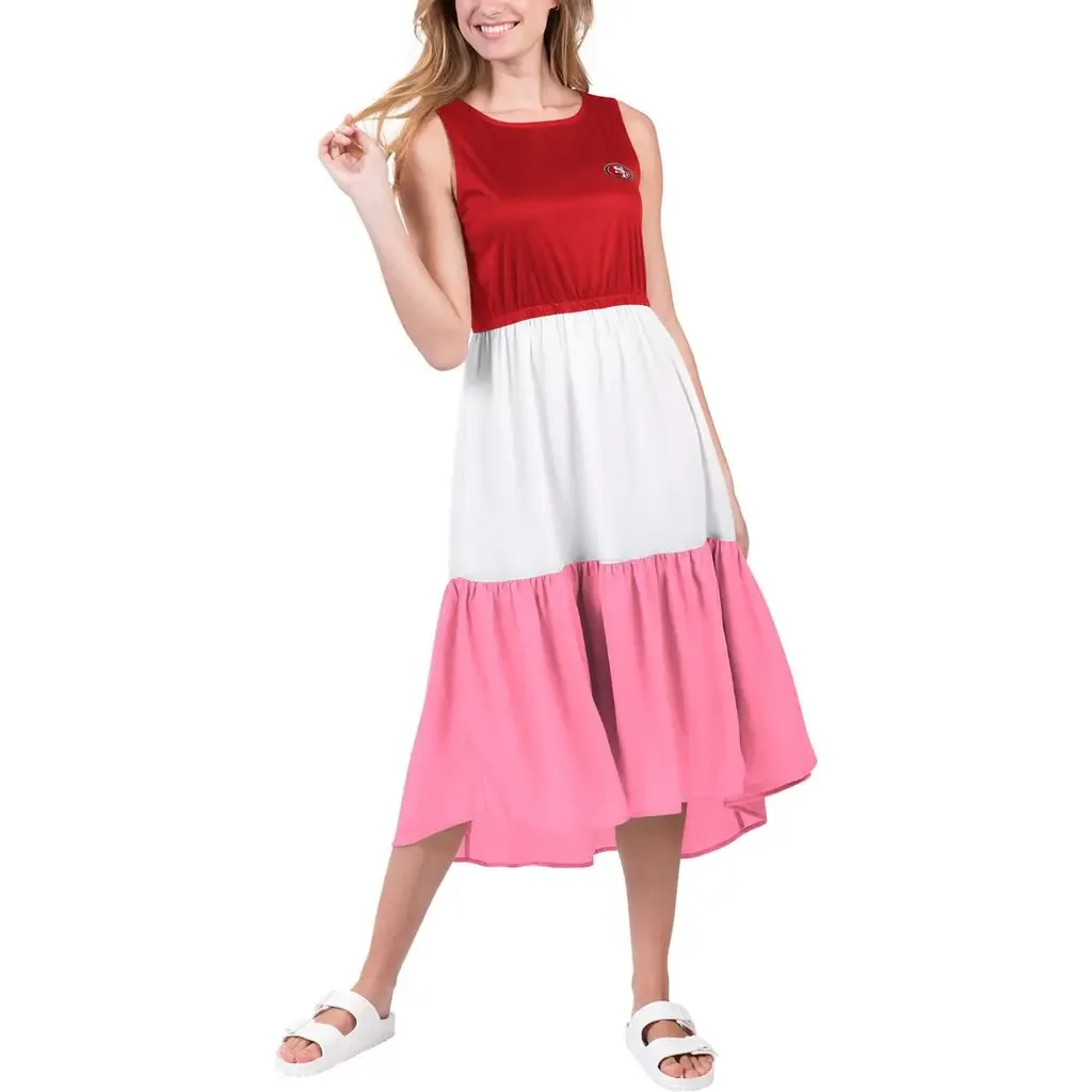G-III 4Her by Carl Banks Scarlet/Pink San Francisco 49ers 12th Inning Colorblock Dress by G-III 4HER BY CARL BANKS