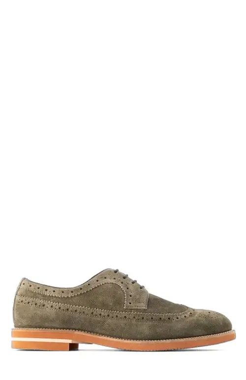 Hamilton Wingtip Derby in Olive Suede by Anthony Veer