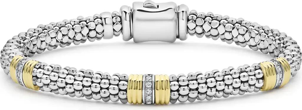 Signature Caviar Diamond Station Bracelet by LAGOS