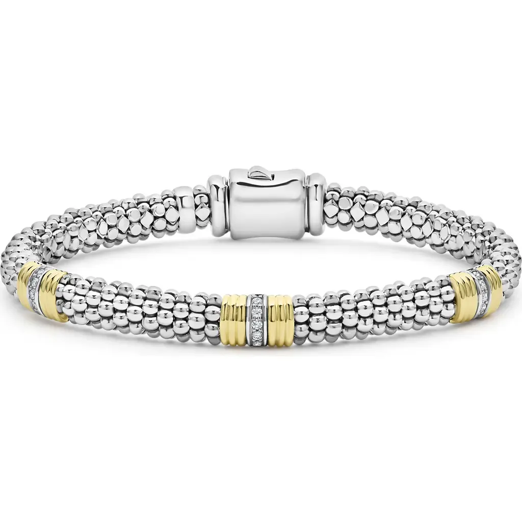 Signature Caviar Diamond Station Bracelet by LAGOS