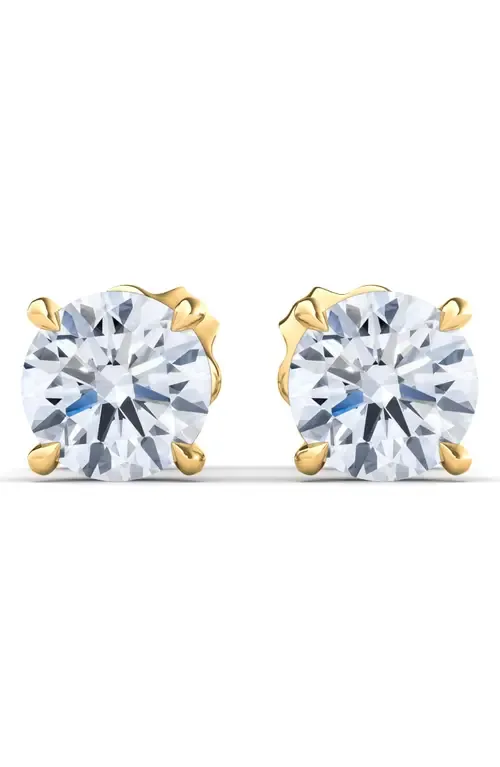 Round Brilliant Cut Lab Created Diamond Stud Earrings in 3.00 Ctw Yellow Gold by HauteCarat