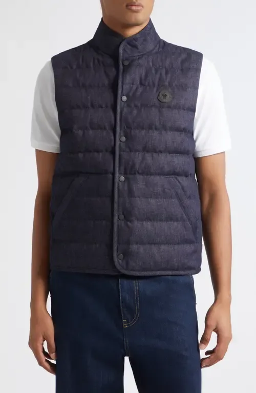 Liorane Denim Down Puffer Vest by Moncler
