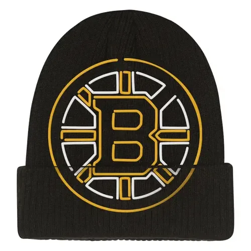 Mitchell & Ness Boston Bruins Neon Line Lights Cuffed Knit Hat by Mitchell & Ness