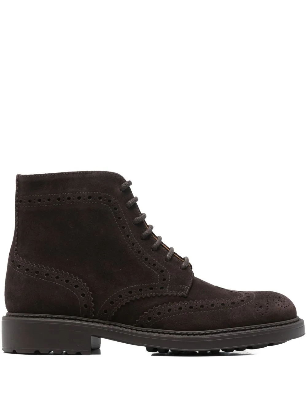 Brogue-Style Lace-Up Ankle Boots by Doucal's