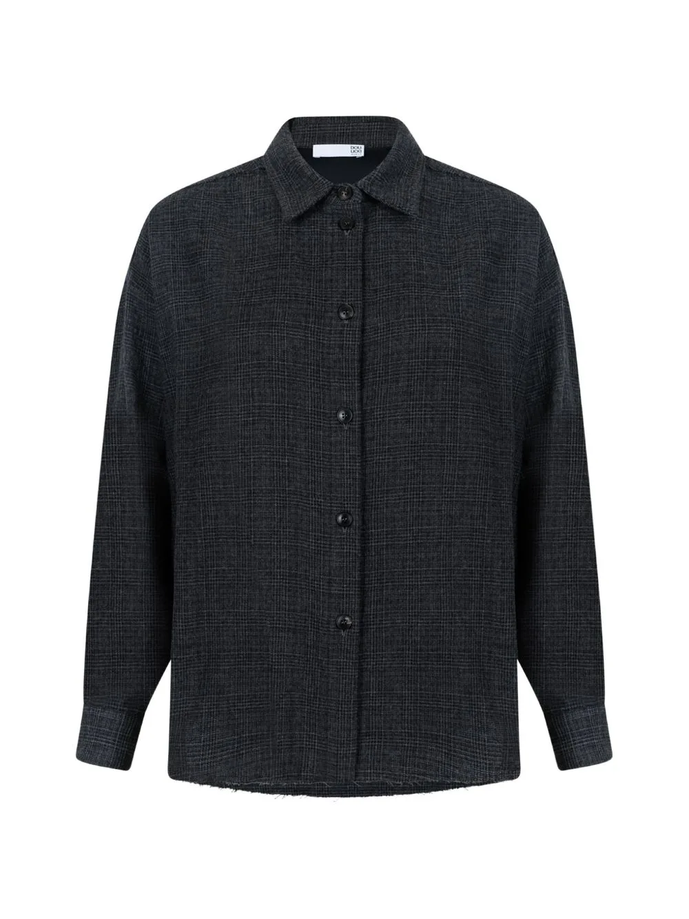 Check Raw-Cut Shirt by Douuod