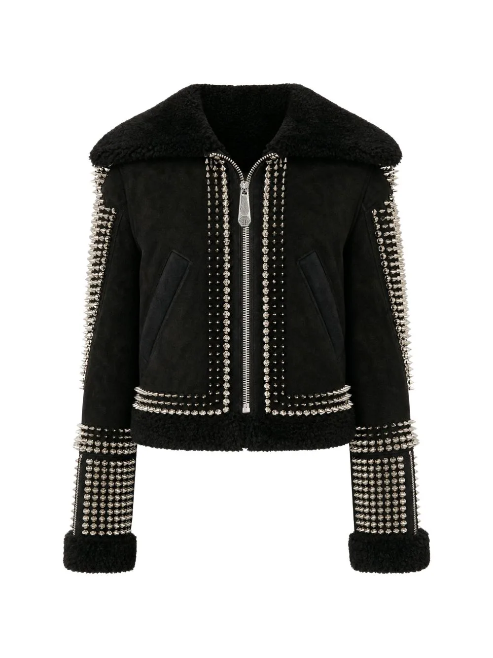Stud-Embellished Cropped Jacket by Philipp Plein