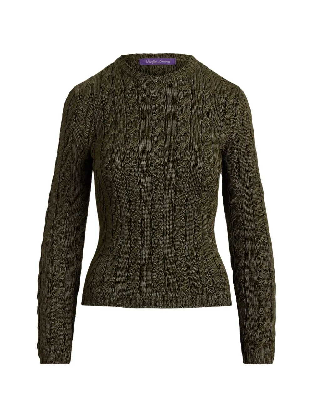 Cable-Knit Silk-Blend Crewneck Jumper by Ralph Lauren Collection