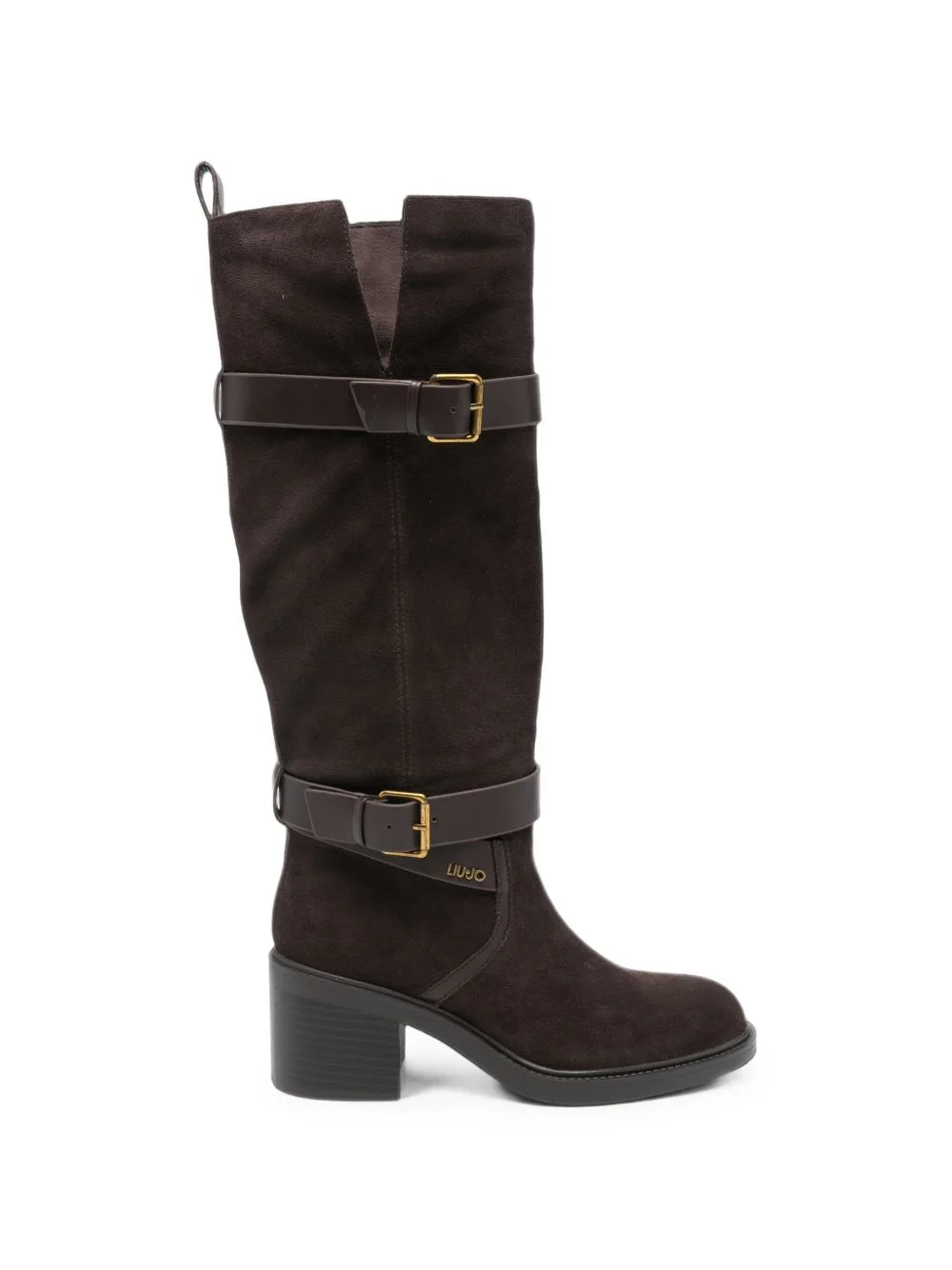 Buckle-Detail Suede-Finish Boots by LIU JO