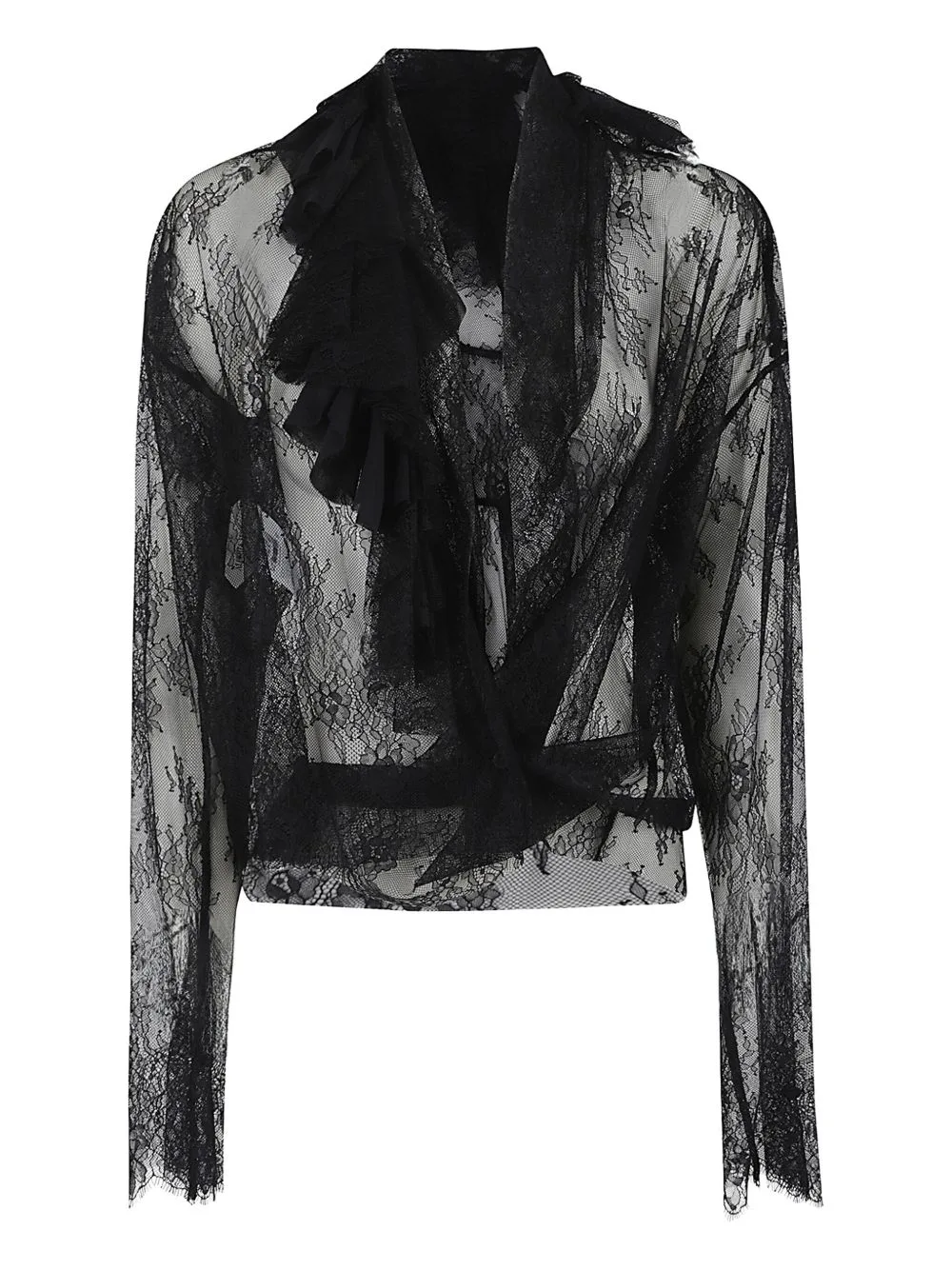 Lace Ruffled Shirt by Alberta Ferretti