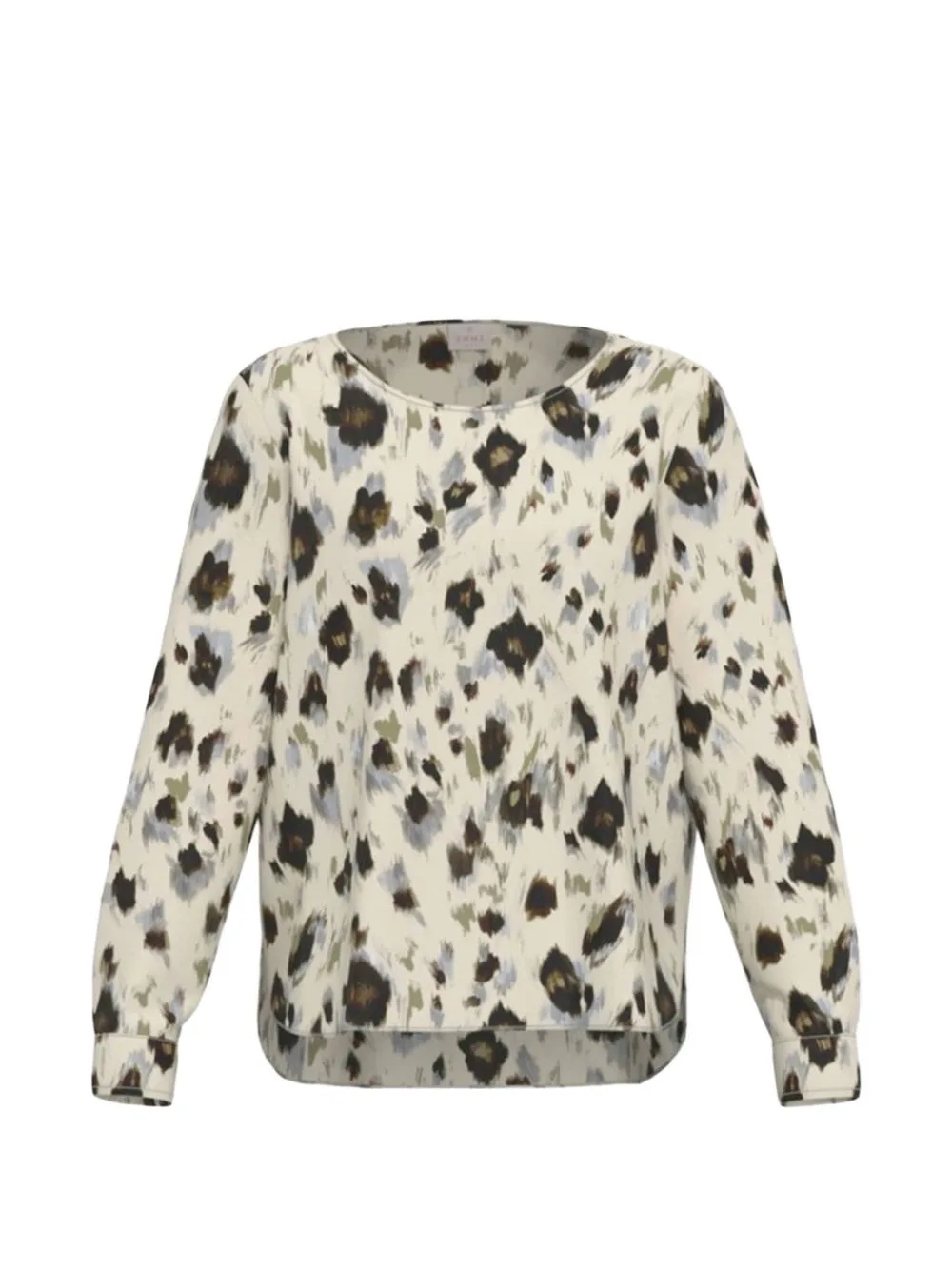Leopard-Print Long-Sleeve Blouse by Marella