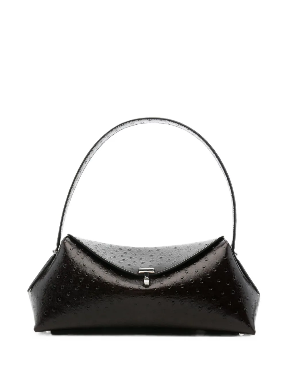 T-Lock Ostrich-Embossed Shoulder Bag by TOTEME