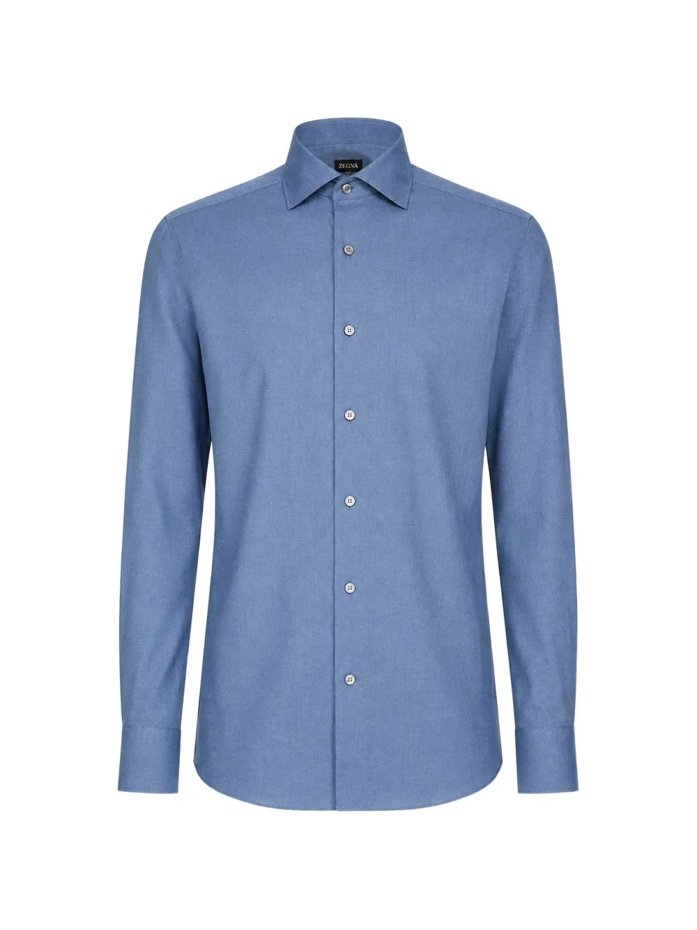 Semi-Spread Collar Curved-Hem Shirt by Zegna