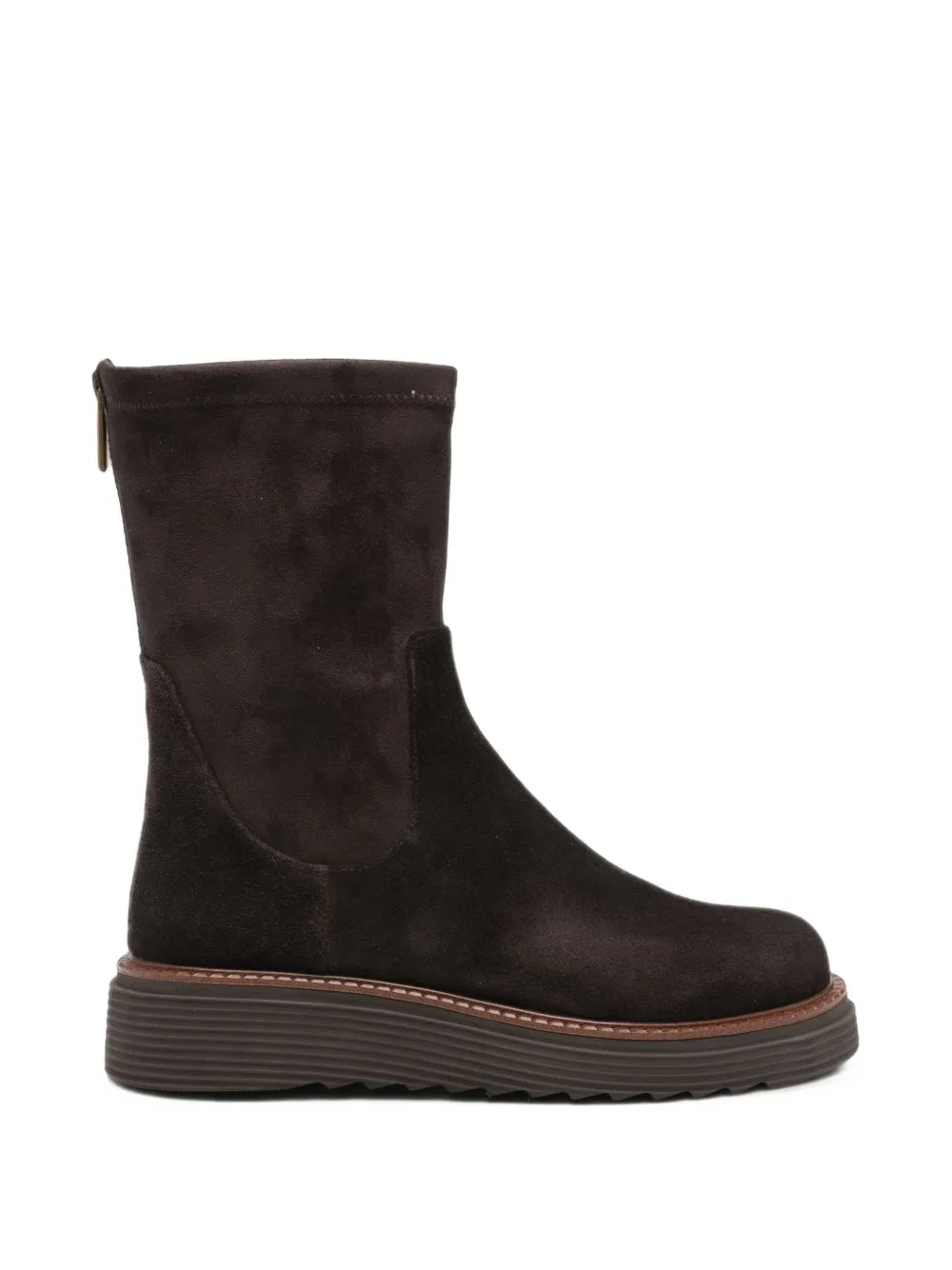 Suede Rear-Zip Ankle Boots by Bruno Premi