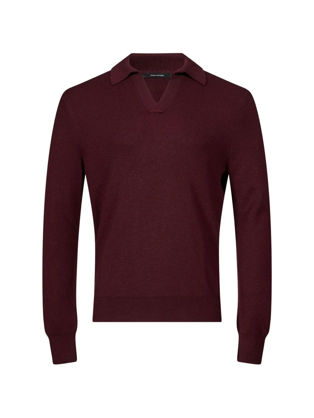 Zayn Fine-Knit Open-Collar Polo Shirt by Tagliatore