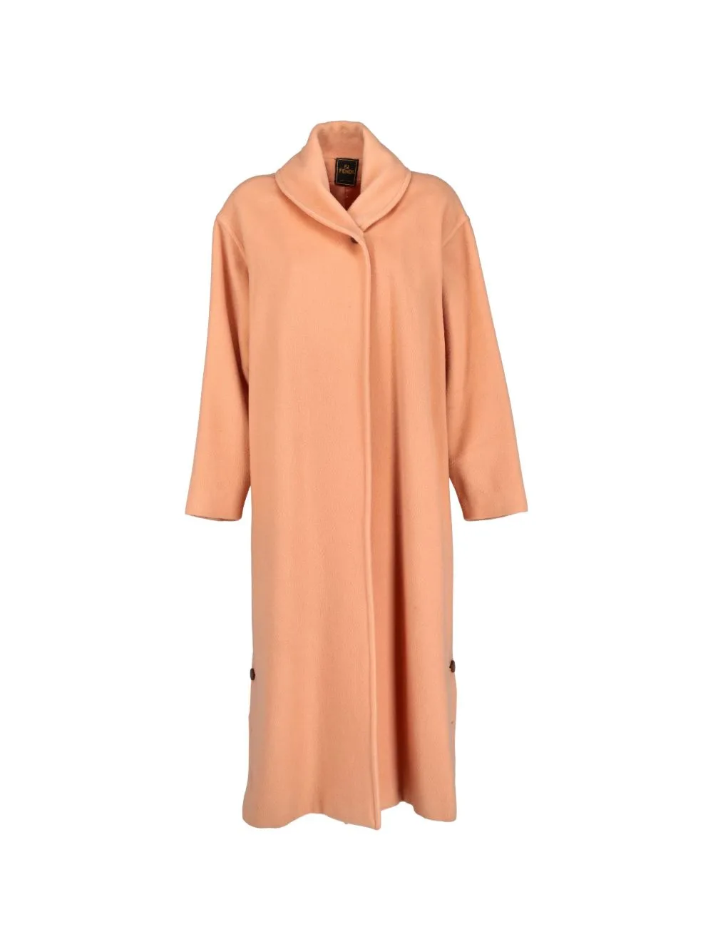 Shawl-Collar Buttoned Coat by Fendi Pre-Owned