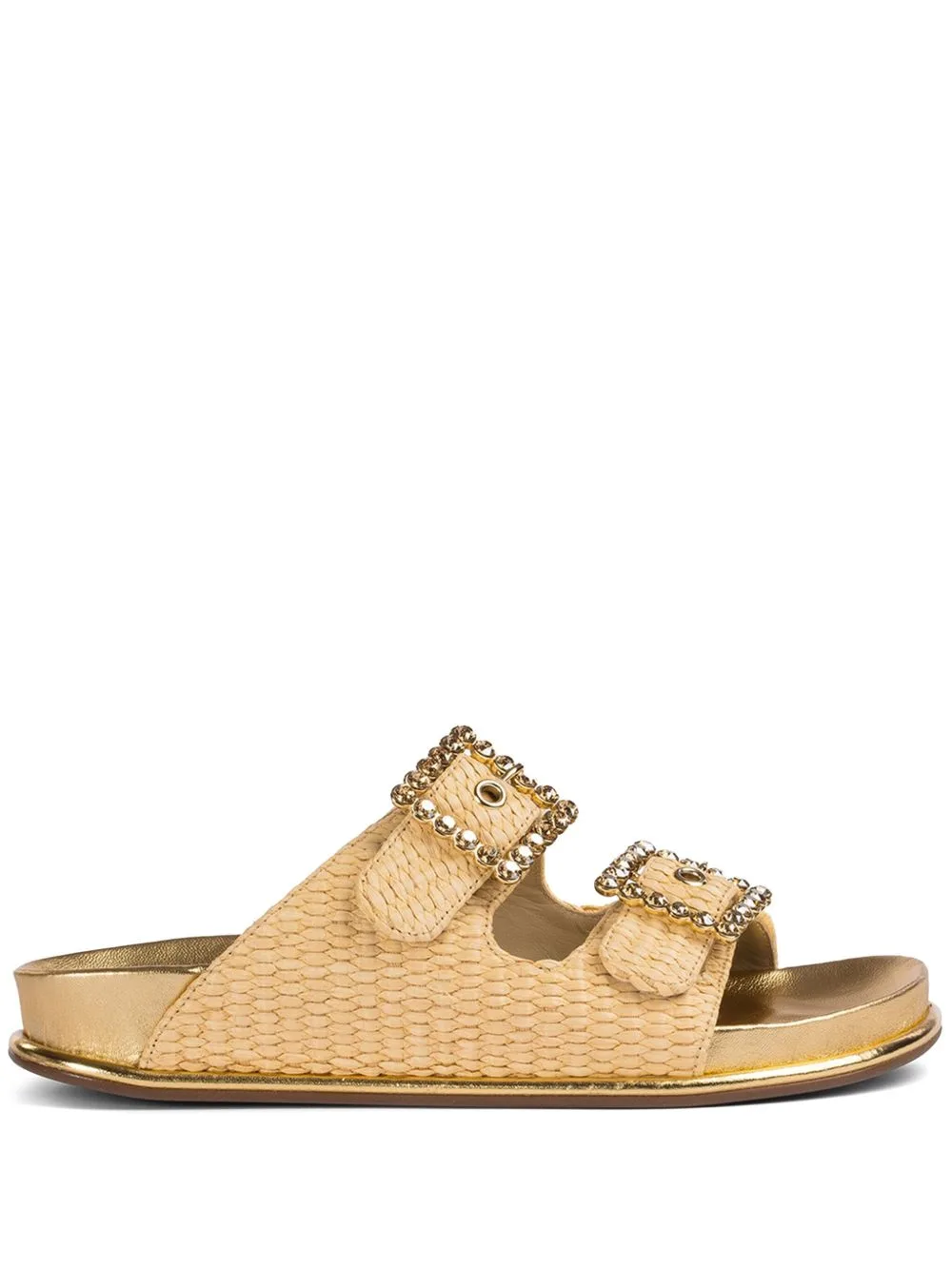 Pool Side Crystal-Embellished Sandals by Le Silla
