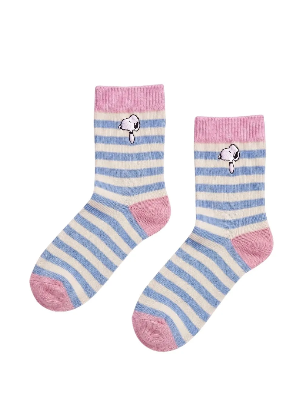 Snoopy Stripe-Print Socks by Chinti & Parker