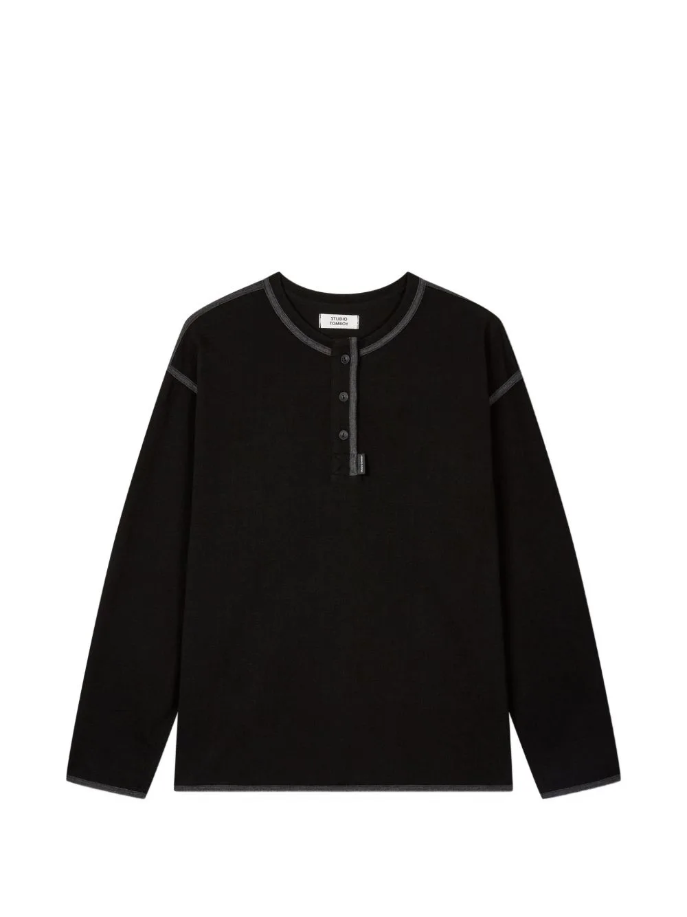 Henley-Neck T-Shirt by TOMBOY