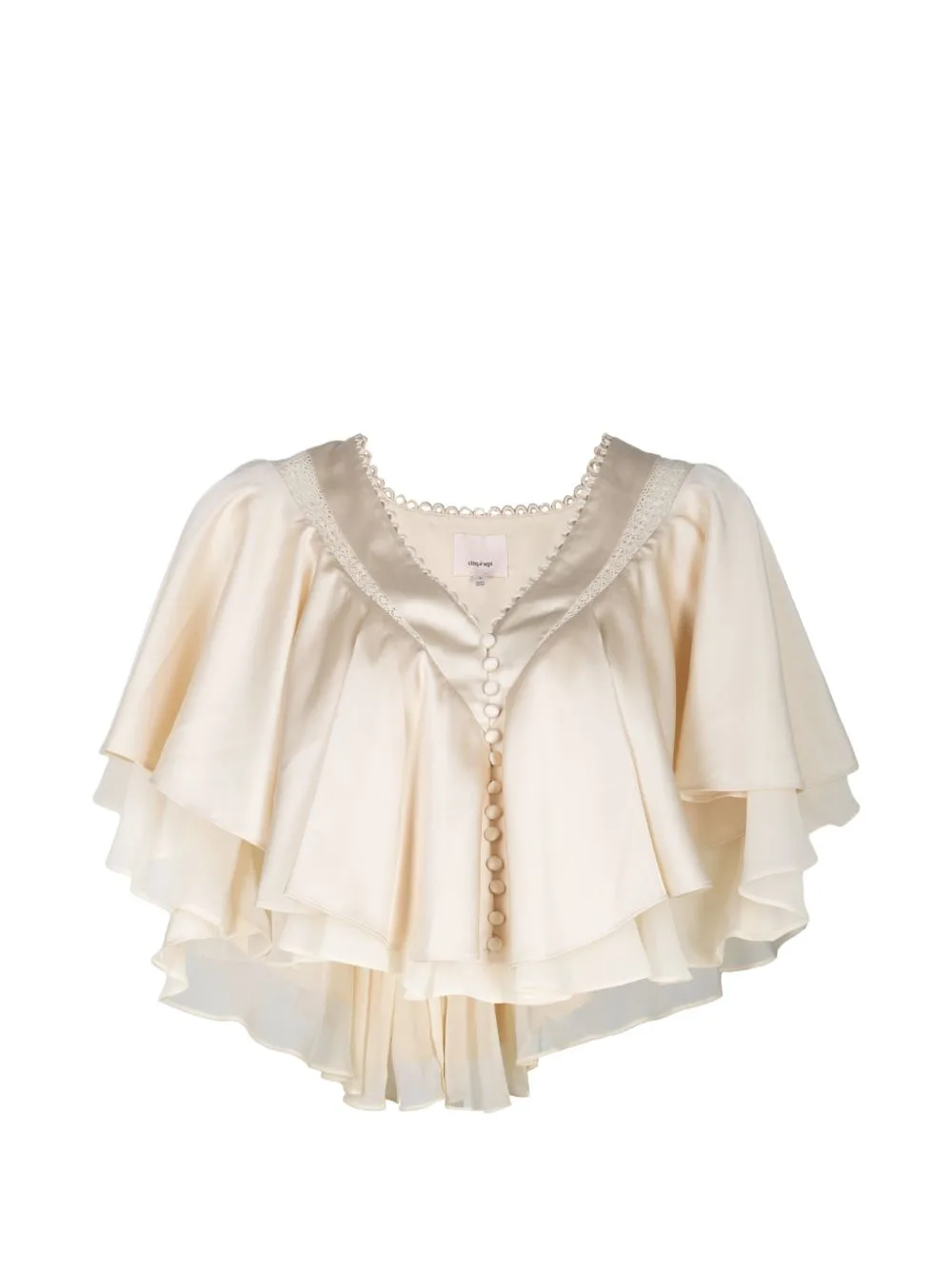 Mary Ruffled Button-Front Top by Cinq A Sept