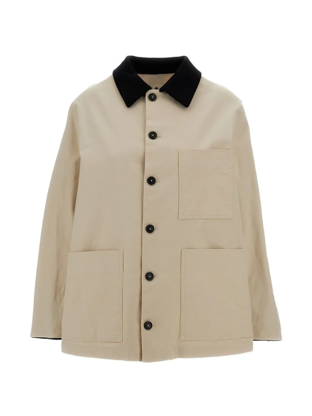 Contrast-Collar Patch-Pocket Jacket by Barena