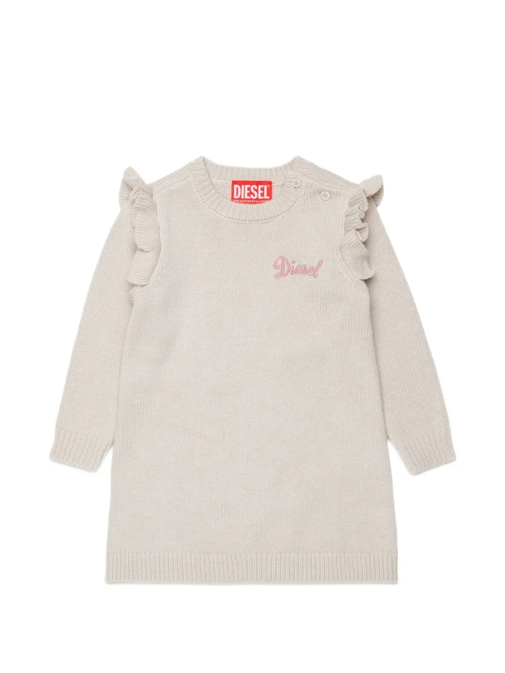 Ruffled Logo-Embroidered Dress by Diesel Kids
