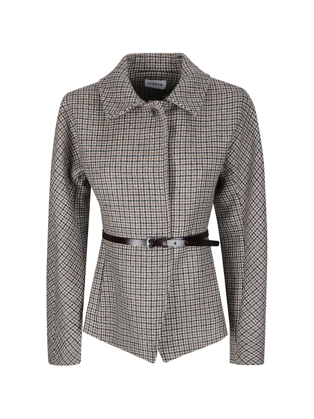Houndstooth Belted Jacket by P.A.R.O.S.H.