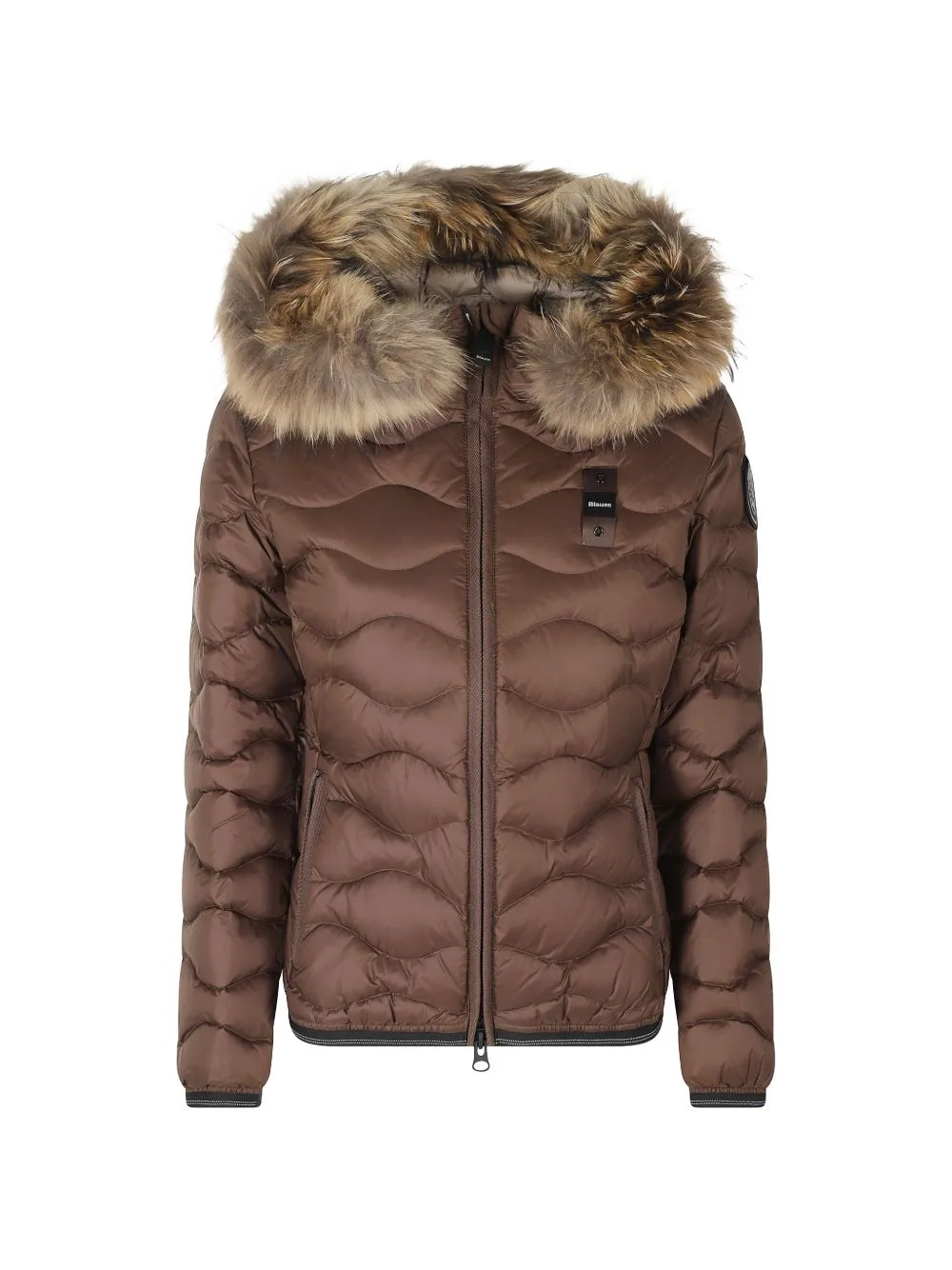Faux-Fur Trim Wave-Quilted Jacket by Blauer