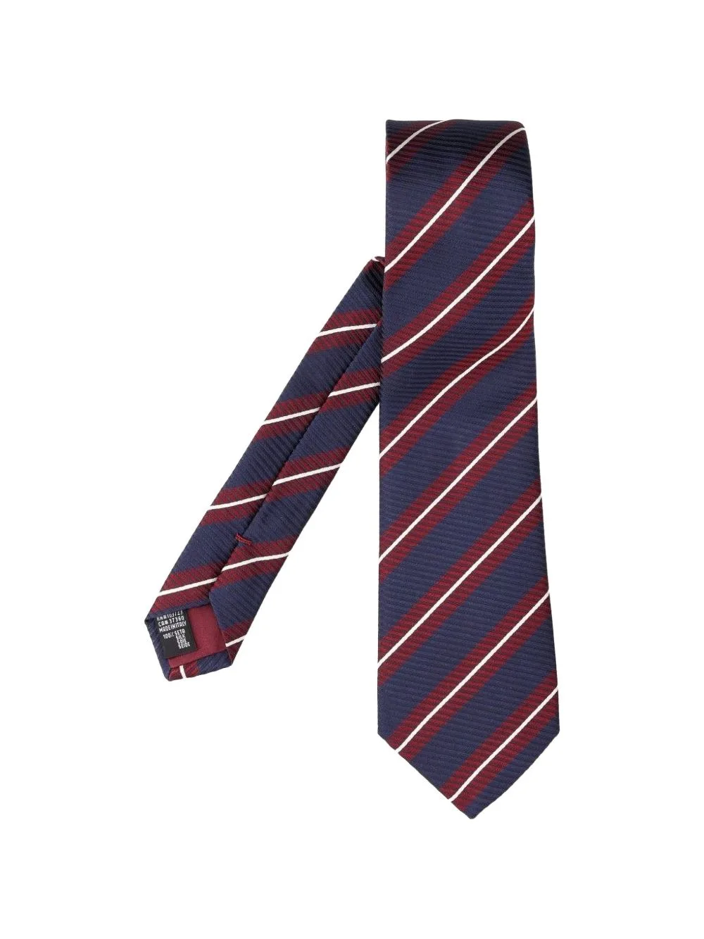 Regimental Diagonal-Stripe Logo-Embroidered Tie by Giorgio Armani