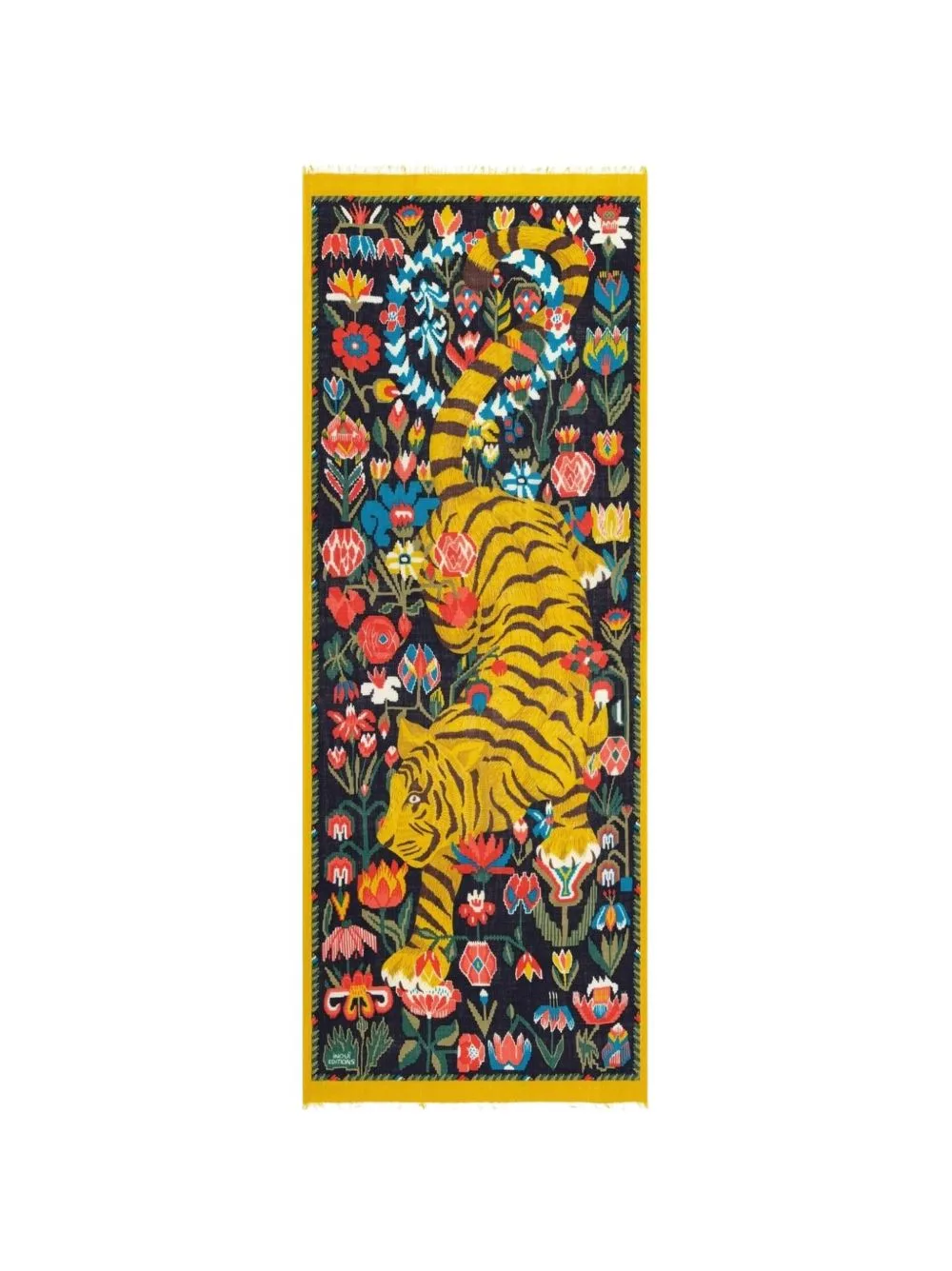 Jorgen Tiger-Print Floral-Pattern Scarf by Inoui Editions