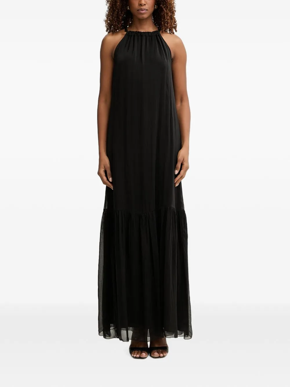 Halterneck Tiered Maxi Dress by Haveone