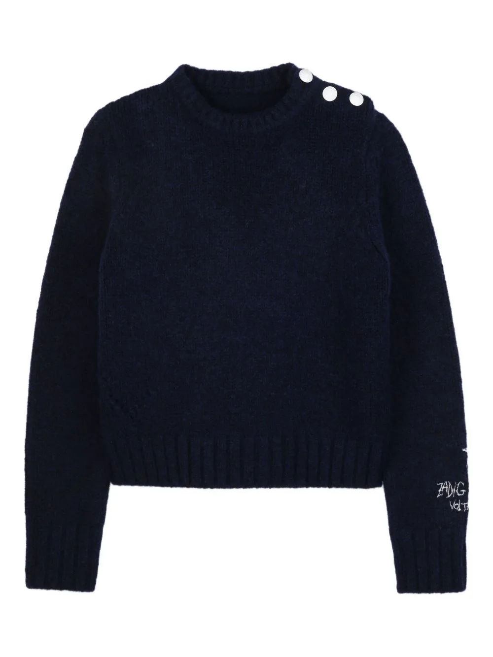 Button-Embellished Knitted Sweater by Zadig & Voltaire Kids