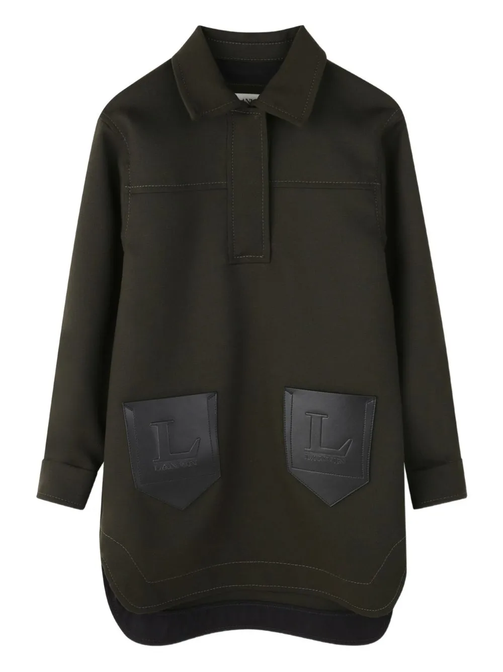 Polo-Collar Long-Sleeve Dress by Lanvin Enfant