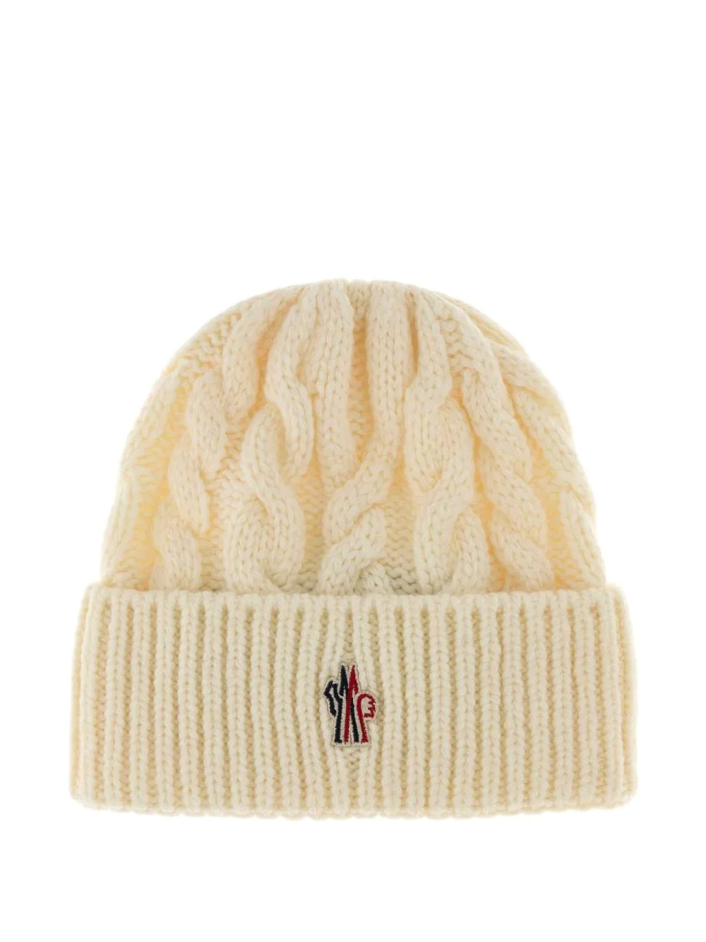 Cable-Knit Ribbed-Trim Beanie Hat by Moncler Grenoble