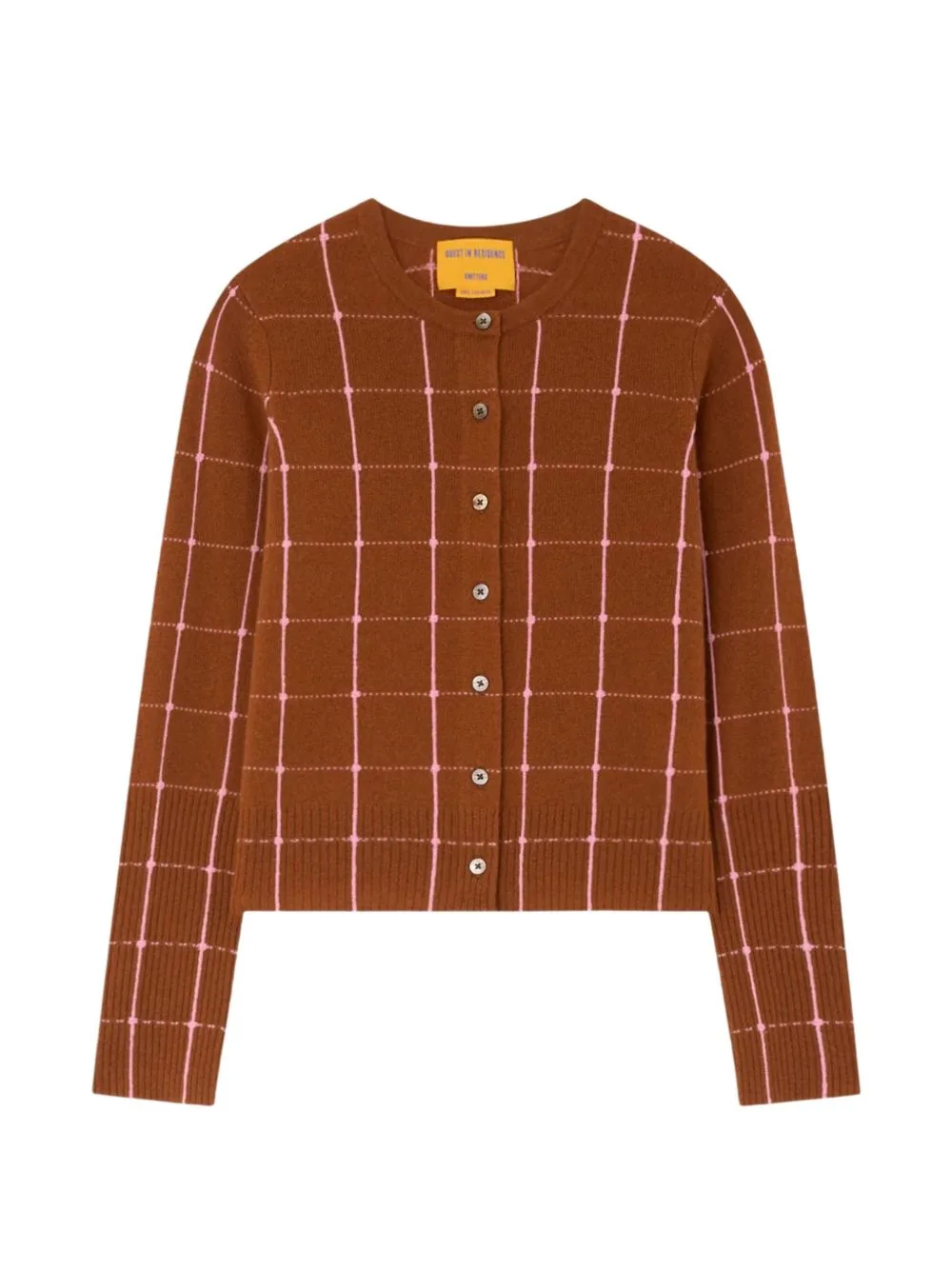 Jane Check-Pattern Button-Up Cardigan by Guest In Residence