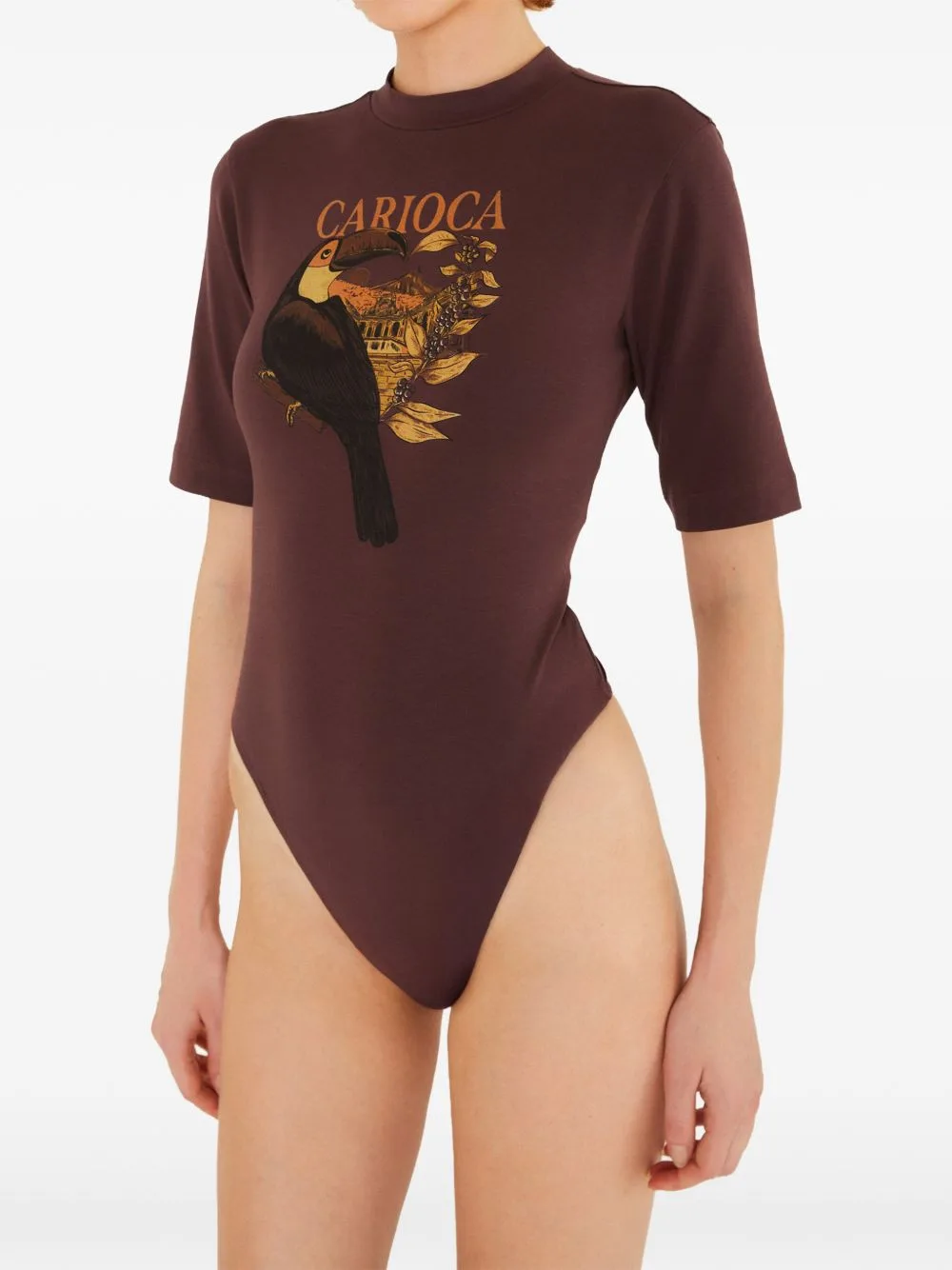 Toucan-Print Short-Sleeve Bodysuit by FARM Rio