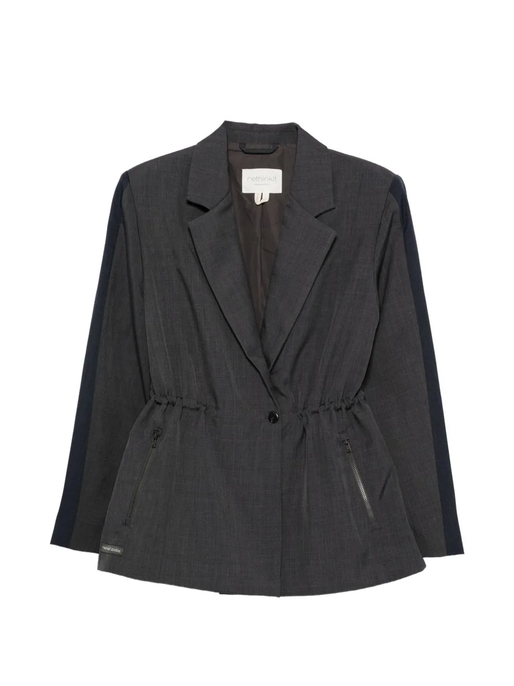 The Sporty Drawstring-Waist Notched-Lapel Jacket by RETHINKIT STUDIOS