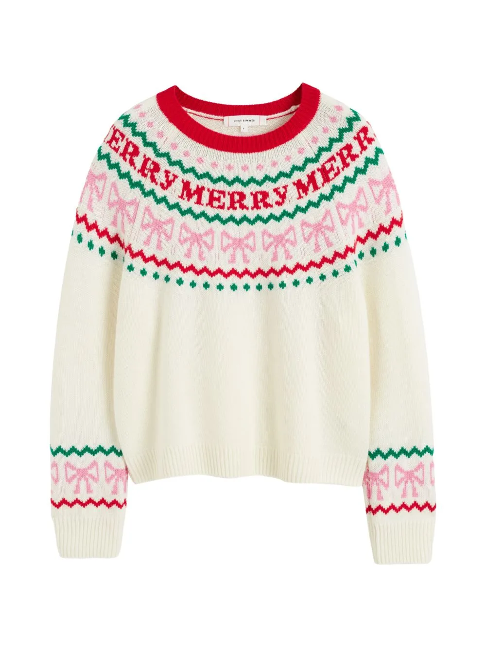 Bow-Intarsia Sweater by Chinti & Parker