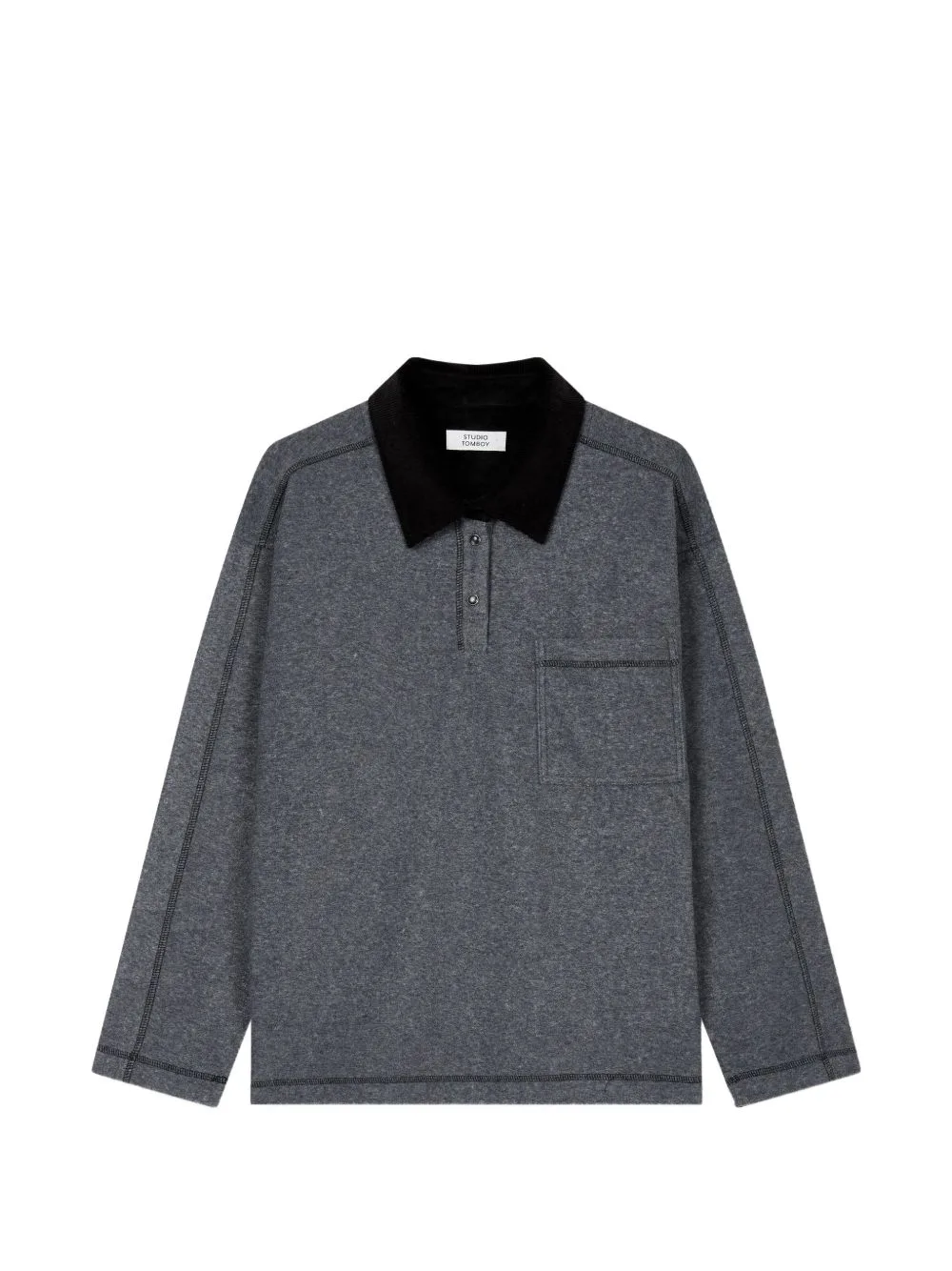 Long-Sleeve Polo Top by TOMBOY