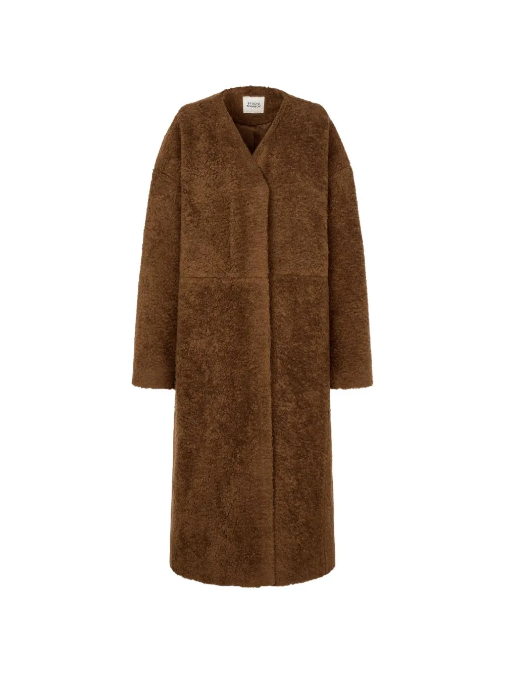 Faux-Fur V-Neck Coat by TOMBOY