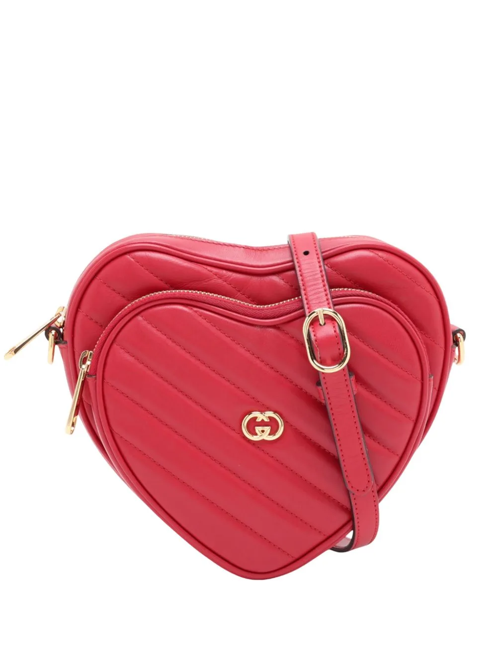 2016-2026 Mini Matelasse Diagonal Calfskin Interlocking G Heart Crossbody Bag