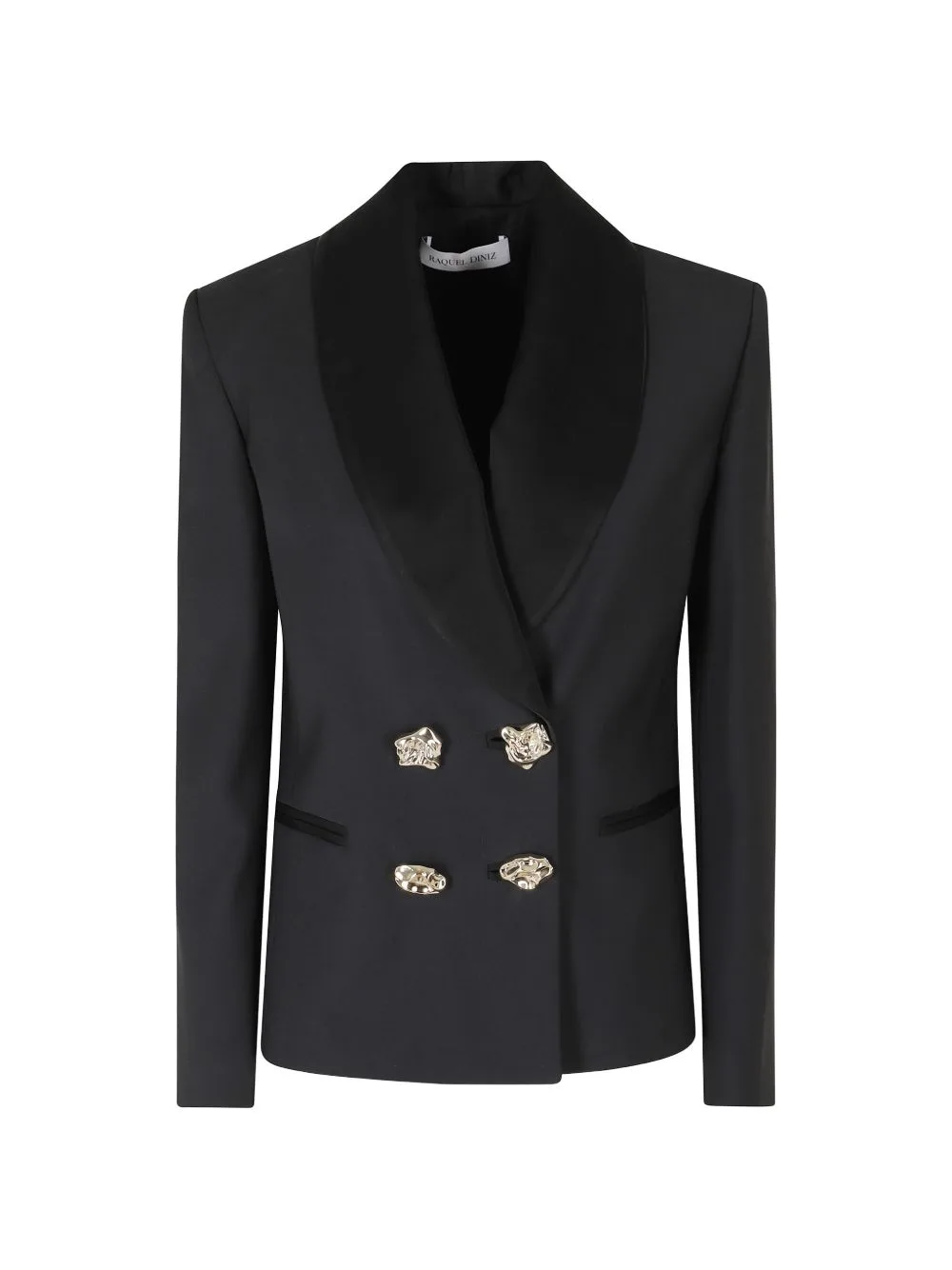 Alessia Double-Breasted Shawl-Lapel Blazer by Raquel Diniz