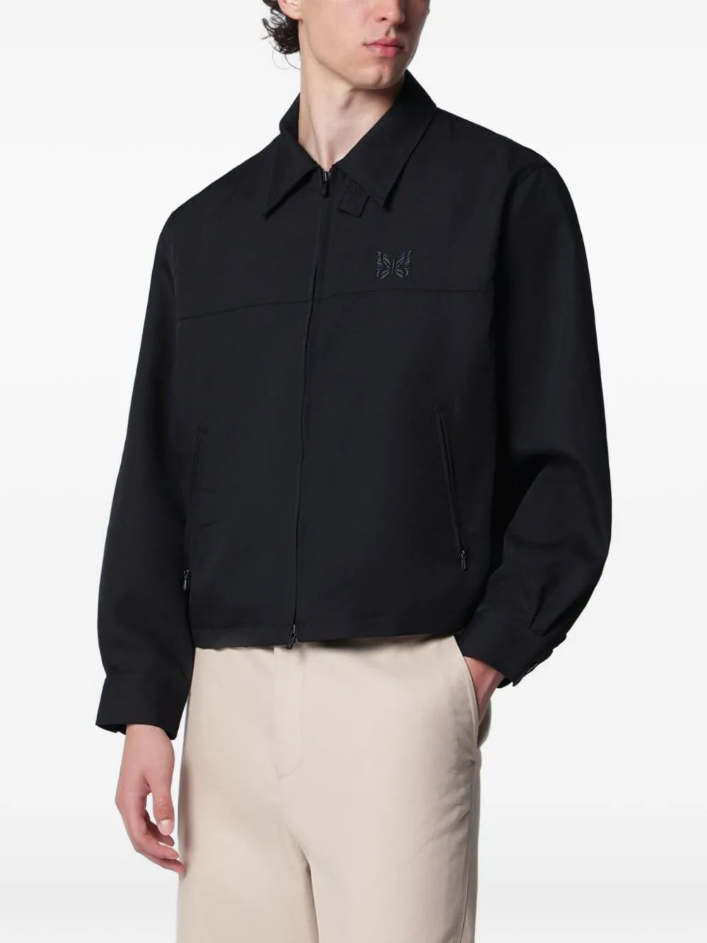 Twill Embroidered-Logo Jacket by Needles
