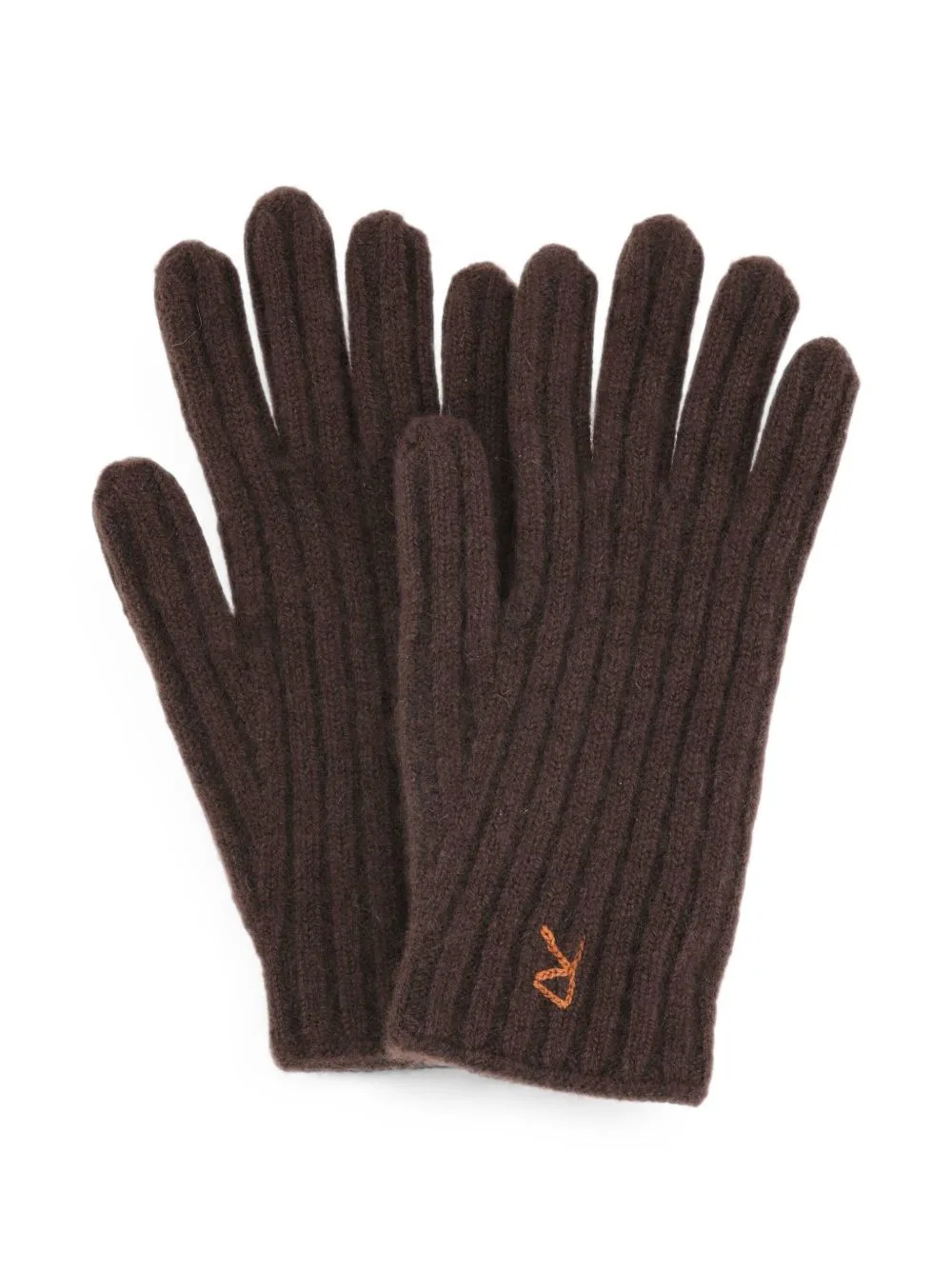 Ribbed-Knit Logo-Embroidered Cashmere Gloves by Ruslan Baginskiy